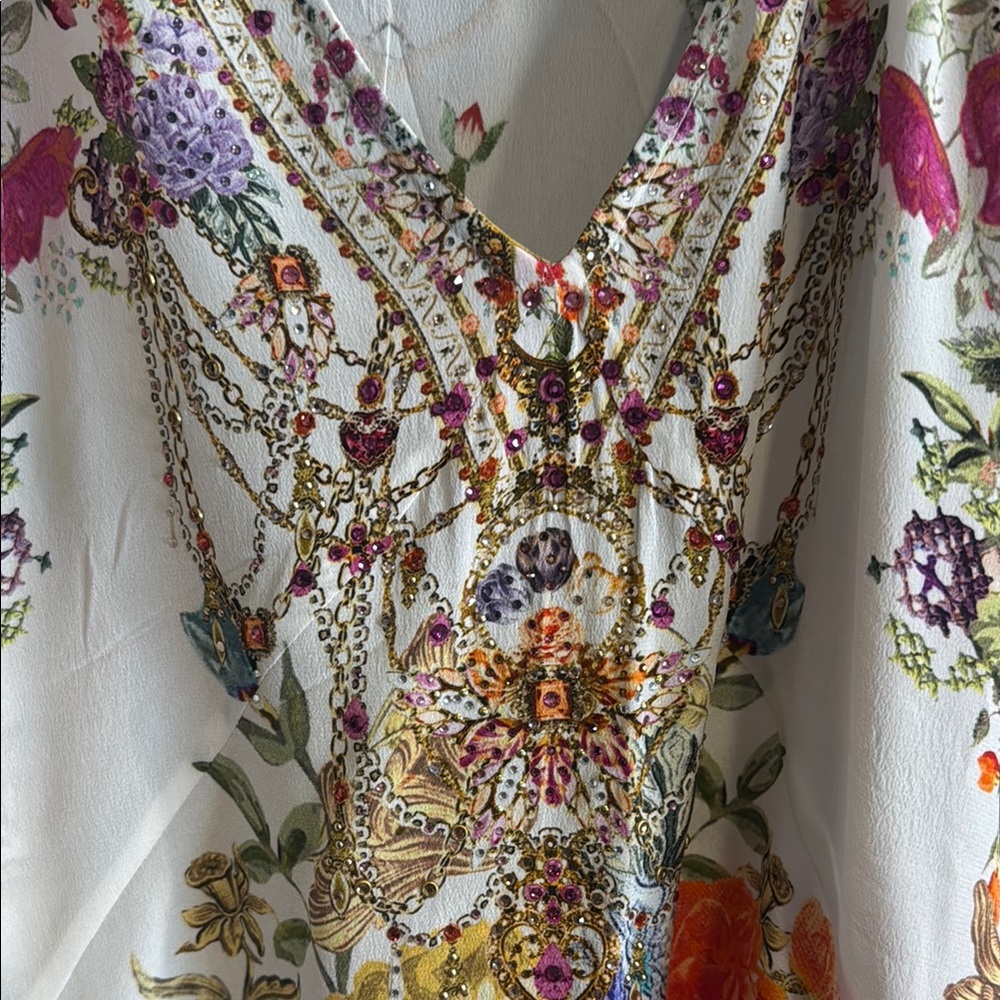 Camilla Pink and Orange Ruffled 3/4 Sleeve dress - Picture 4 of 7